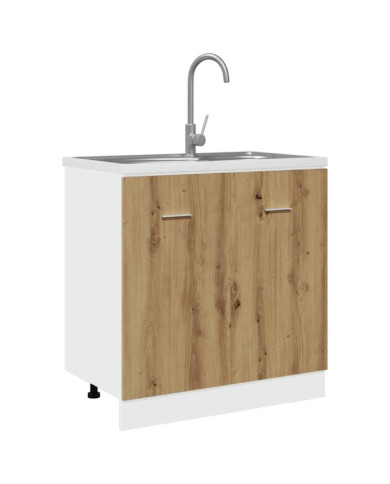 Armoire de plancher d'évier "Lyon" chêne artisanal | Mobilier & Déco