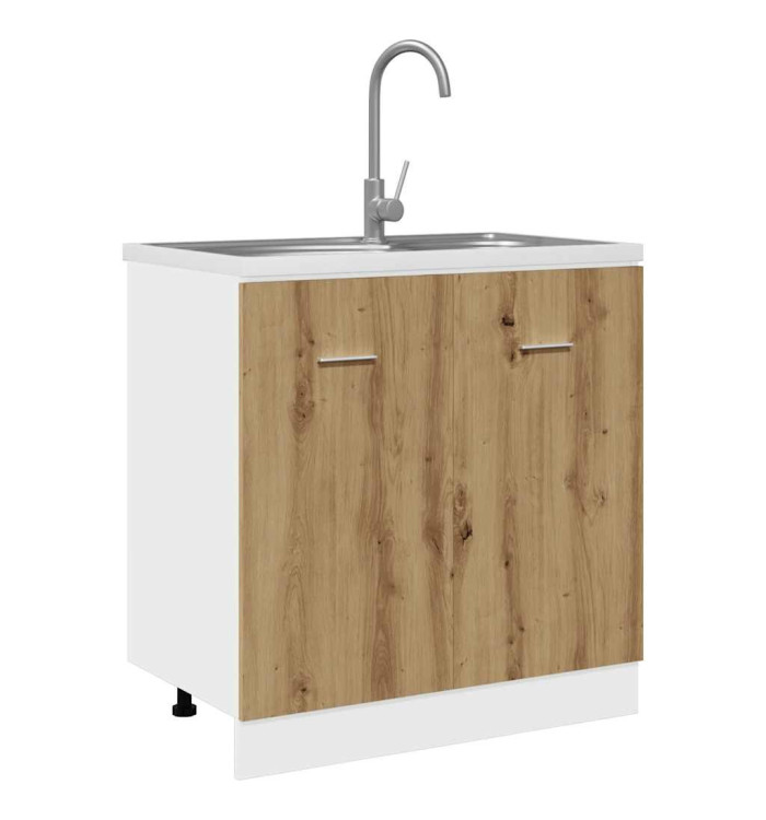 Armoire de plancher d'évier "Lyon" chêne artisanal | Mobilier & Déco