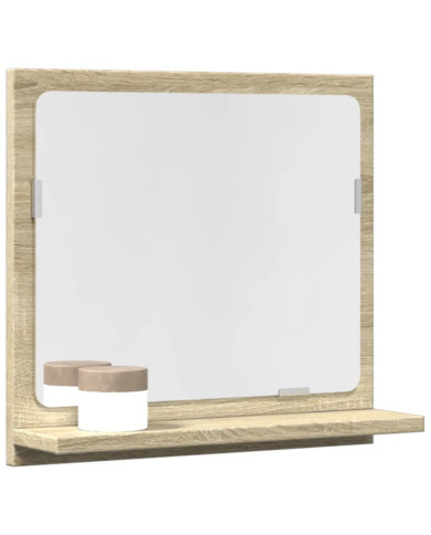 Étagère de salle de bain à miroir chêne sonoma bois ingénierie | Mobilier & Déco