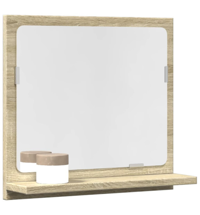 Étagère de salle de bain à miroir chêne sonoma bois ingénierie | Mobilier & Déco