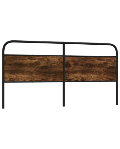 Tête de lit chêne fumé 200 cm acier et bois d'ingénierie | Mobilier & Déco
