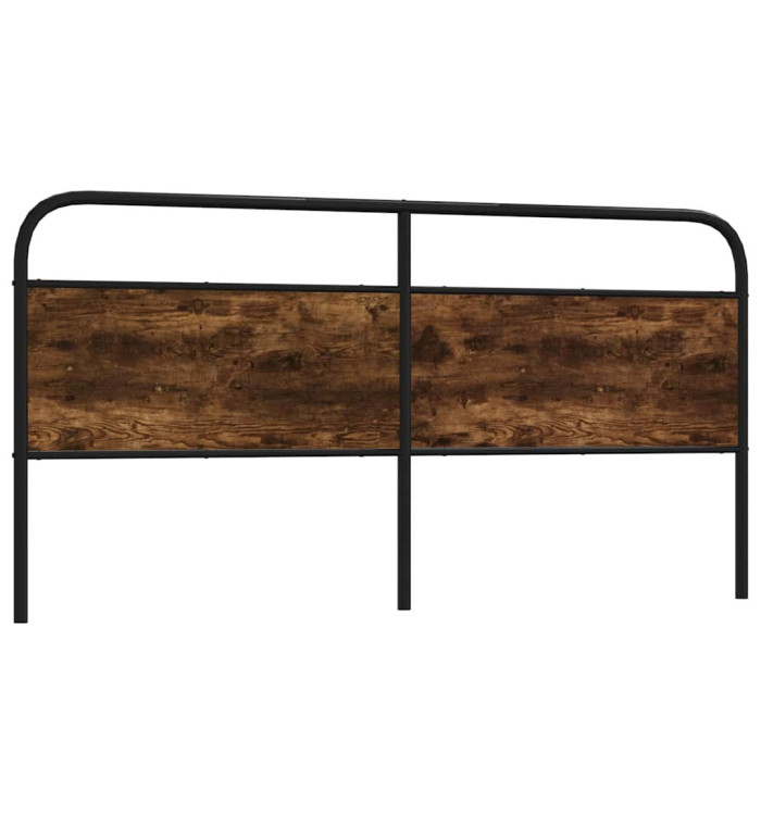 Tête de lit chêne fumé 200 cm acier et bois d'ingénierie | Mobilier & Déco