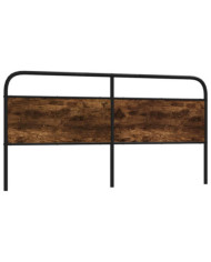 Tête de lit chêne fumé 200 cm acier et bois d'ingénierie | Mobilier & Déco