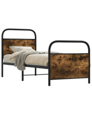Cadre de lit sans matelas 80x200cm chêne fumé bois d'ingénierie | Mobilier & Déco