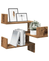 Étagères d'angle murales 2 pcs vieux bois 40x40x49,5 cm | Mobilier & Déco
