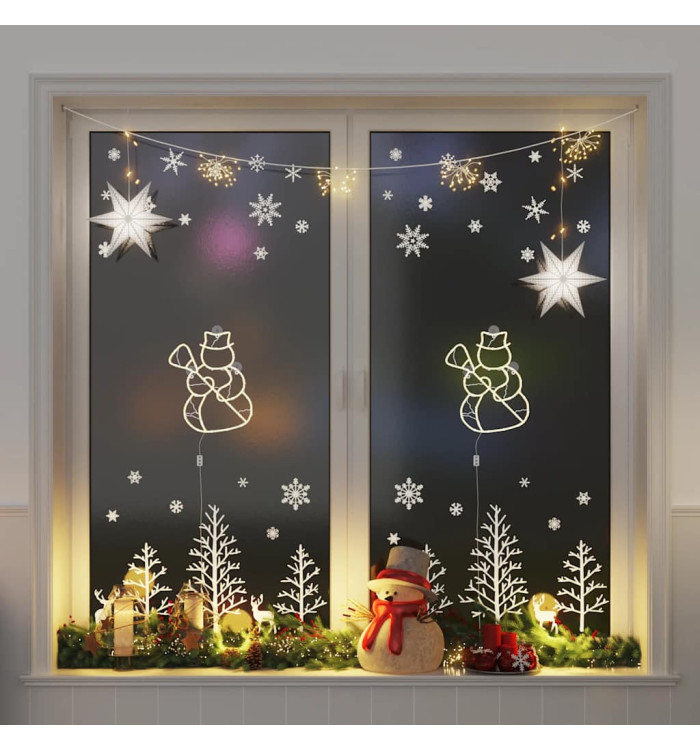 Lumières de Noël silhouette de bonhomme de neige 2 pcs 35 LED | Mobilier & Déco