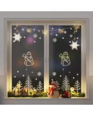 Lumières de Noël silhouette de bonhomme de neige 2 pcs 35 LED | Mobilier & Déco