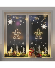 Lumières de Noël silhouette d'ange 2 pcs 50 LED blanc chaud | Mobilier & Déco
