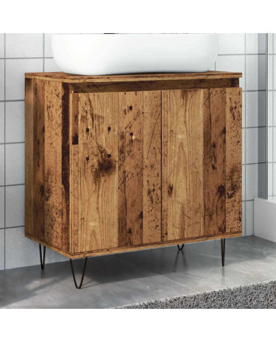 Armoire de salle de bain vieux bois 58x33x60 cm bois ingénierie | Mobilier & Déco