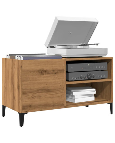 Armoire à disques chêne artisanal 84,5x38x48 cm bois ingénierie | Mobilier & Déco
