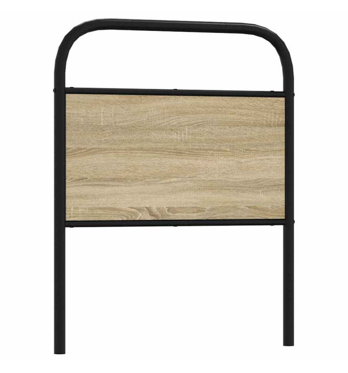 Tête de lit chêne sonoma 80 cm acier et bois d'ingénierie | Mobilier & Déco