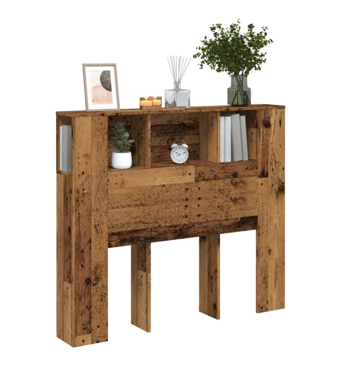 Armoire de tête de lit vieux bois 120x19x104,5 cm | Mobilier & Déco