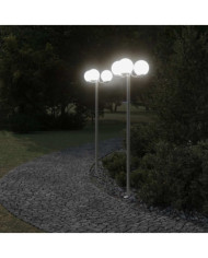 Lampadaires d'extérieur 2 pcs argenté 215 cm acier inoxydable | Mobilier & Déco