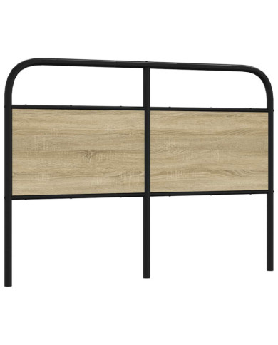 Tête de lit chêne sonoma 140 cm acier et bois d'ingénierie | Mobilier & Déco