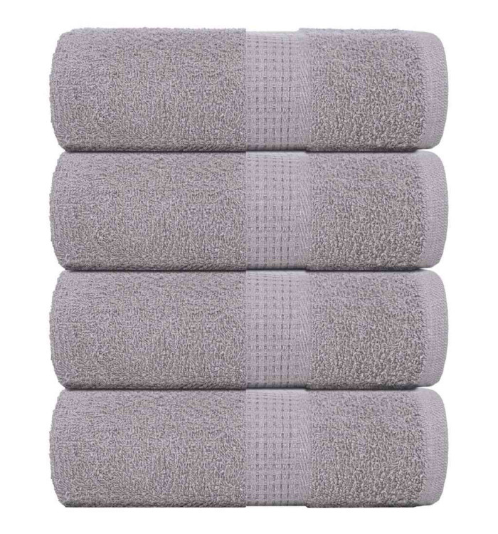 Serviettes de visage 4 pcs gris 30x30 cm 360 g/m² 100% coton | Mobilier & Déco