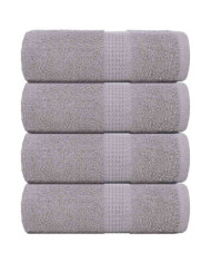Serviettes de visage 4 pcs gris 30x30 cm 360 g/m² 100% coton | Mobilier & Déco