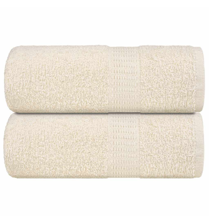 Serviettes d'invité 2 pcs crème 30x50 cm 360 g/m² 100% coton | Mobilier & Déco