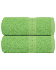 Serviettes de visage 2 pcs vert pomme 30x30 cm 100% coton | Mobilier & Déco