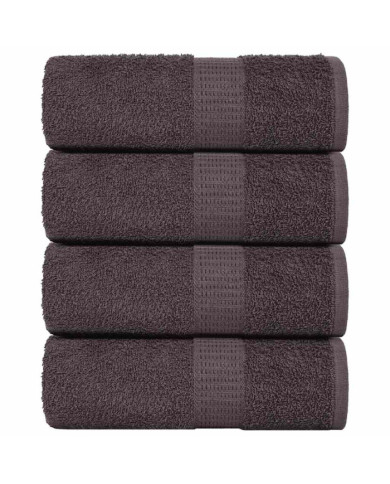 Gants de toilette 4 pcs anthracite 15x21 cm 360 g/m² 100% coton | Mobilier & Déco