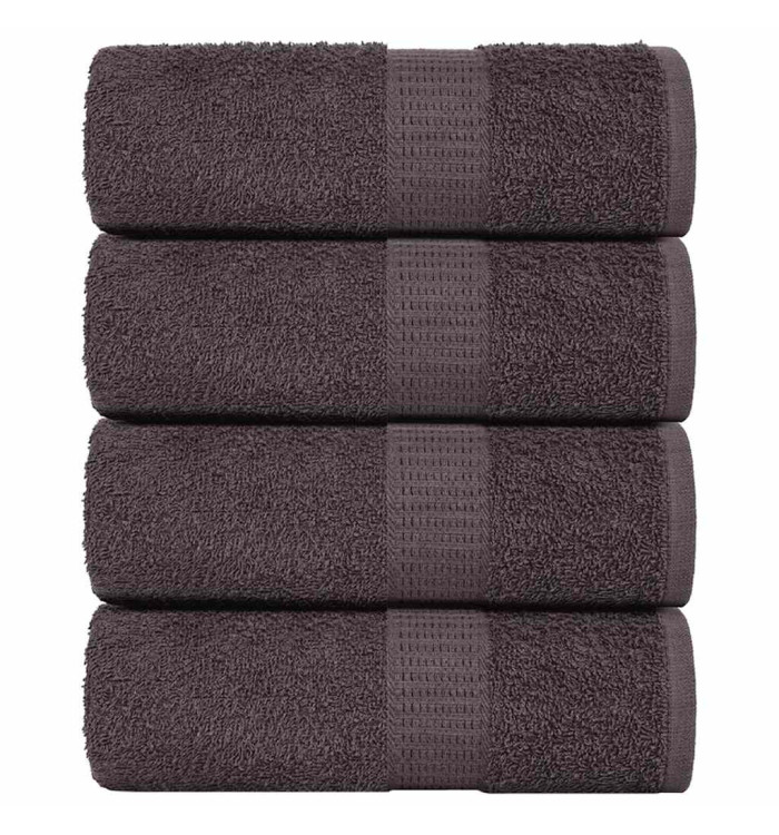Gants de toilette 4 pcs anthracite 15x21 cm 360 g/m² 100% coton | Mobilier & Déco