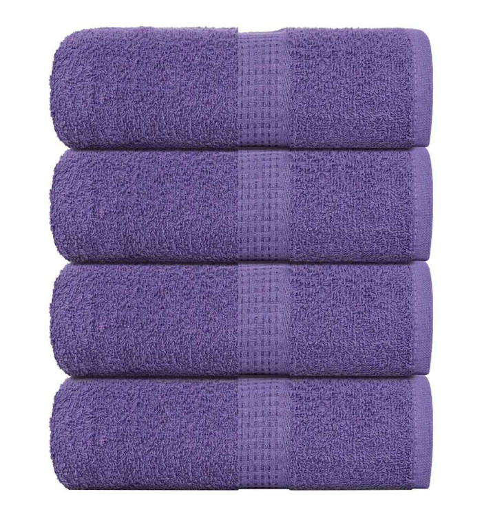 Serviettes de visage 4 pcs violet 30x30 cm 360 g/m² 100% coton | Mobilier & Déco