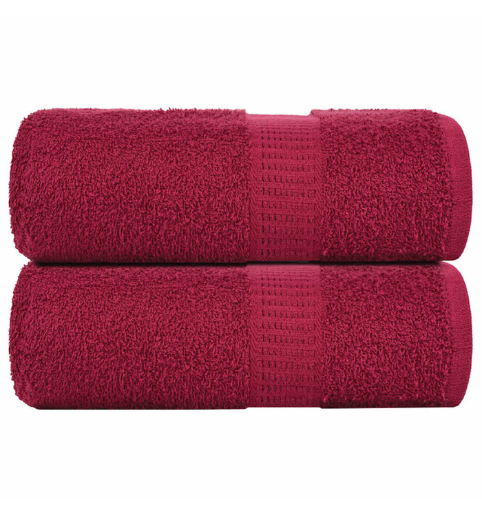 Serviettes de visage 2 pcs bordeaux 30x30cm 360 g/m² 100% coton | Mobilier & Déco