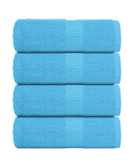 Serviettes de visage 4 pcs turquoise 30x30cm 360g/m² 100% coton | Mobilier & Déco