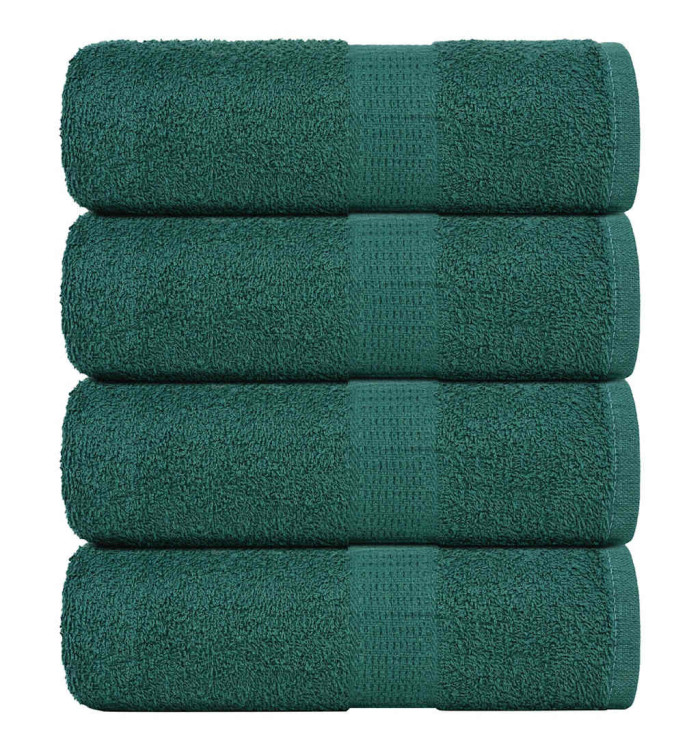 Serviettes d'invité 4 pcs vert 30x50 cm 360 g/m² 100% coton | Mobilier & Déco