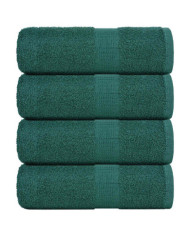 Serviettes d'invité 4 pcs vert 30x50 cm 360 g/m² 100% coton | Mobilier & Déco