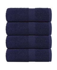 Serviettes d'invité 4 pcs bleu marine 30x50 cm 100% coton | Mobilier & Déco
