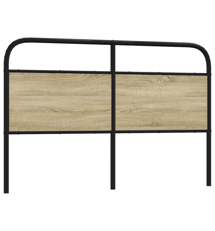 Tête de lit chêne sonoma 160 cm acier et bois d'ingénierie | Mobilier & Déco