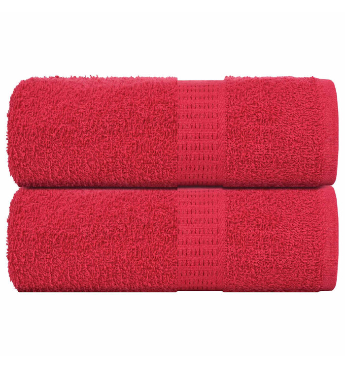 Serviettes de visage 2 pcs rouge 30x30 cm 360 g/m² 100% coton | Mobilier & Déco
