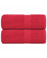 Serviettes de visage 2 pcs rouge 30x30 cm 360 g/m² 100% coton | Mobilier & Déco