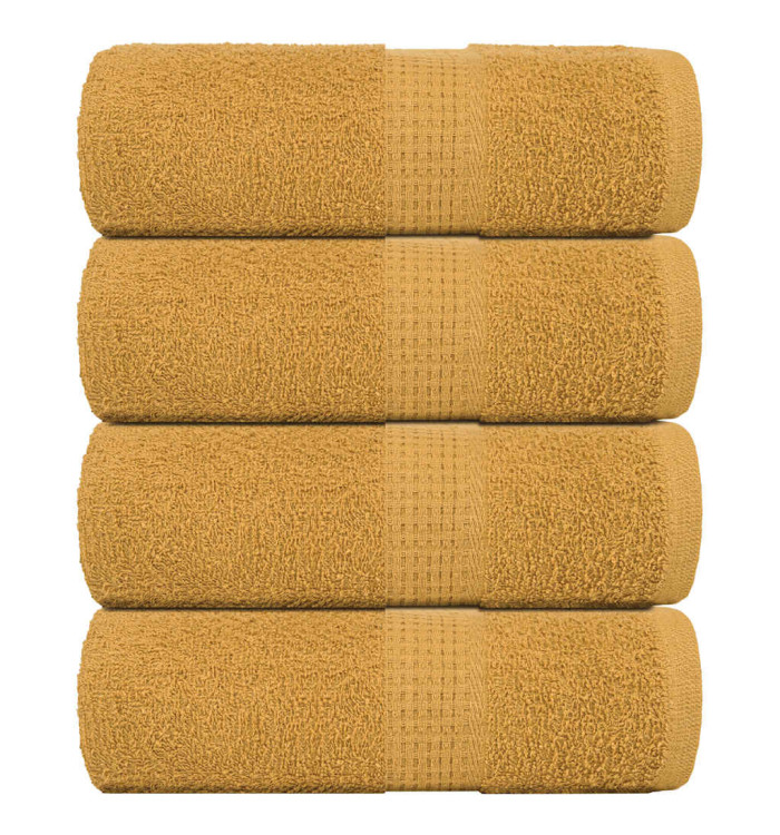 Serviettes d'invité 4 pcs doré 30x50 cm 360 g/m² 100% coton | Mobilier & Déco