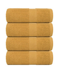 Serviettes d'invité 4 pcs doré 30x50 cm 360 g/m² 100% coton | Mobilier & Déco