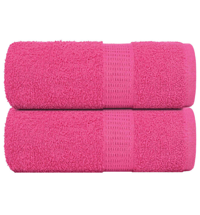 Serviettes de visage 2 pcs rose 30x30 cm 360 g/m² 100% coton | Mobilier & Déco