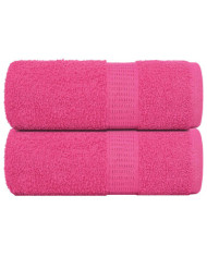 Serviettes de visage 2 pcs rose 30x30 cm 360 g/m² 100% coton | Mobilier & Déco