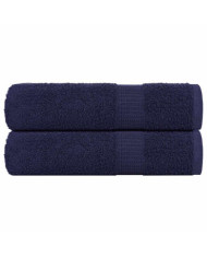 Essuie-mains 2 pcs bleu marine 50x100 cm 360 g/m² 100% coton | Mobilier & Déco