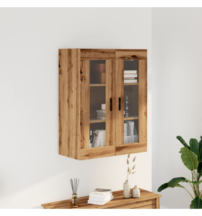 Armoire murale chêne artisanal 69,5x34x90 cm | Mobilier & Déco