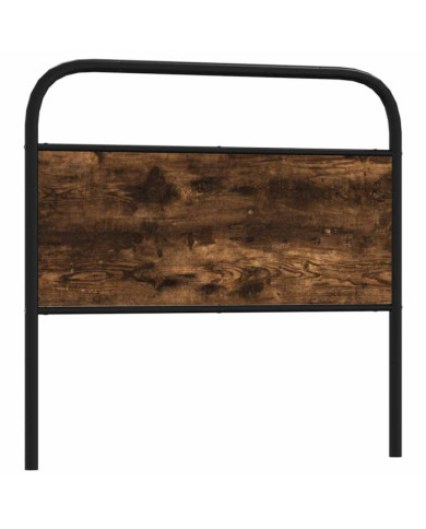 Tête de lit chêne fumé 107 cm acier et bois d'ingénierie | Mobilier & Déco
