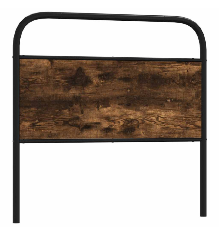 Tête de lit chêne fumé 107 cm acier et bois d'ingénierie | Mobilier & Déco