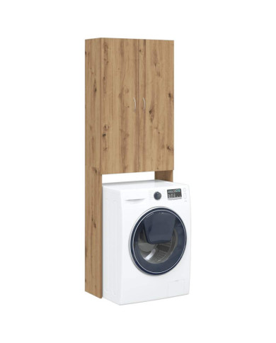 Meuble pour machine à laver chêne artisanal 64x25,5x190 cm | Mobilier & Déco