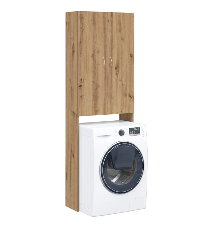 Meuble pour machine à laver chêne artisanal 64x25,5x190 cm | Mobilier & Déco