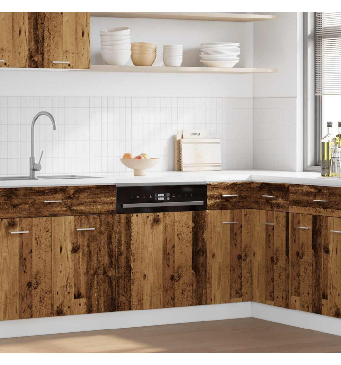 Panneau de lave-vaisselle "Lyon" vieux bois bois d'ingénierie | Mobilier & Déco
