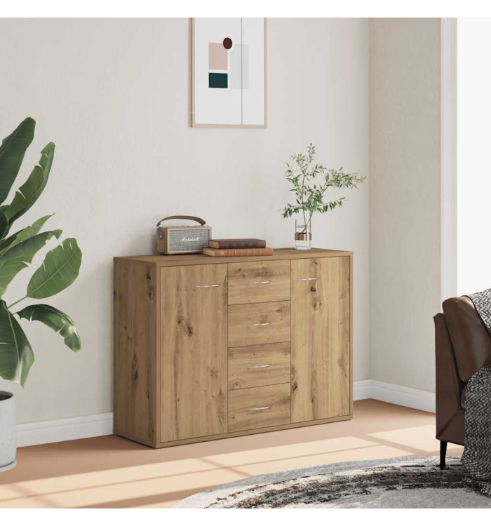 Buffet chêne artisanal 88x30x64 cm bois d'ingénierie | Mobilier & Déco