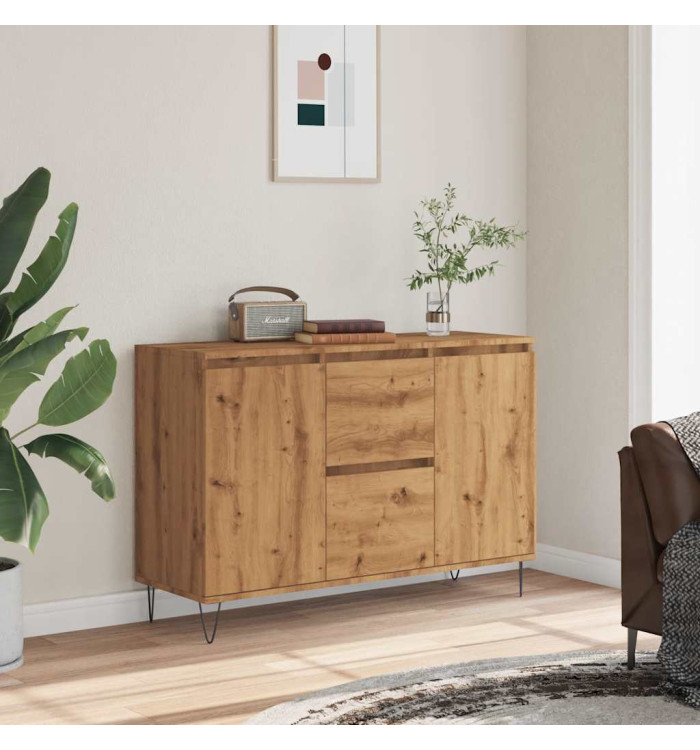 Buffet chêne artisanal 104x35x70 cm bois d'ingénierie | Mobilier & Déco