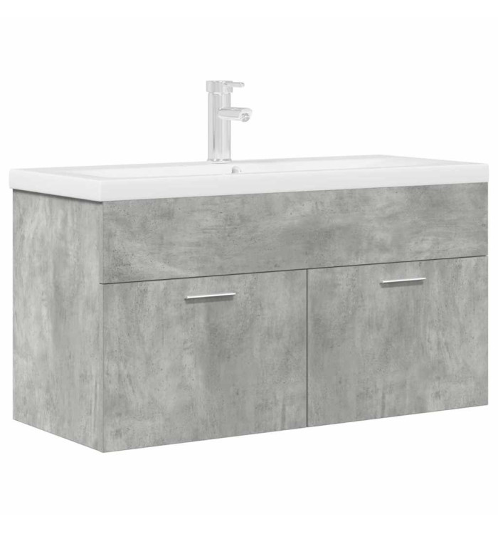 Armoire lavabo de salle de bain avec bassin intégré et robinet | Mobilier & Déco