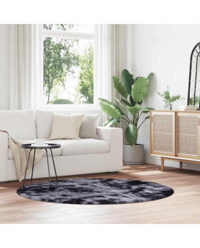 Tapis Shaggy à poils longs NAVARRA gris foncé 160x160 cm | Mobilier & Déco