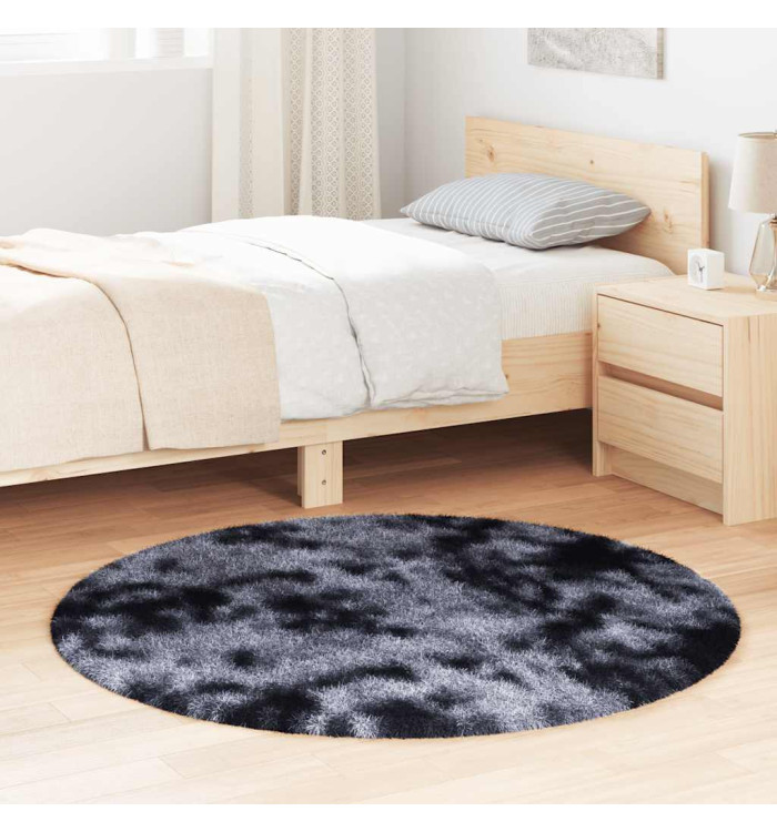 Tapis shaggy à poils longs NAVARRA gris foncé 120x120 cm | Mobilier & Déco