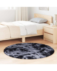 Tapis shaggy à poils longs NAVARRA gris foncé 120x120 cm | Mobilier & Déco